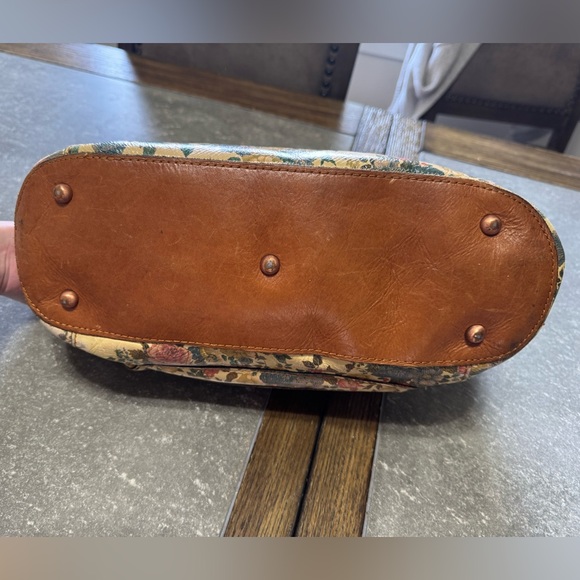 Floral Print Tote Bag with Brown Trim - Floral - Picture 5 of 8